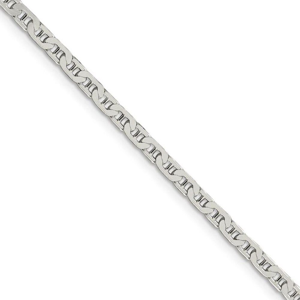 3mm, Sterling Silver, Flat Anchor Chain Anklet, 10 Inch